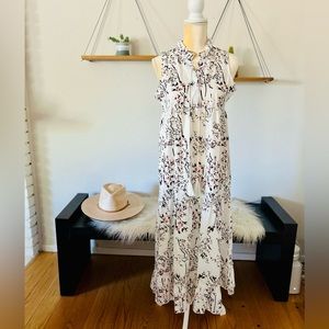 White floral maxi dress